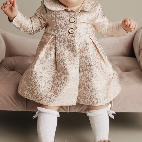 Bonnie Baby Other - Baby Pink Formal Peacoat & Matching Dress Combo